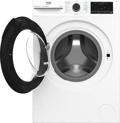 Изображение BEKO Washing Machine | BM3WFSU49415WB | Energy efficiency class A | Front loading | Washing capacity 9 kg | 1400 RPM | Depth 55 cm | Width 60 cm | Display | Digital | Steam function | White