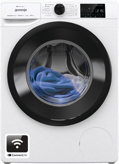 Picture of Gorenje Washing Machine | WPNEI82SBSWIFI | Energy efficiency class B | Front loading | Washing capacity 8 kg | 1200 RPM | Depth 47 cm | Width 60 cm | LED | Steam function | Wi-Fi