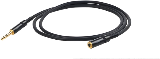 Изображение PROEL 6.3mm stereo female - 6.3mm stereo male, 3m, black