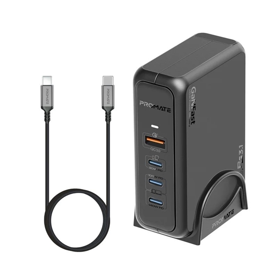 Picture of Promate GaNPort-140W GaNFast™ Charging station 140W / USB-C PD 3.1 / QC3.0