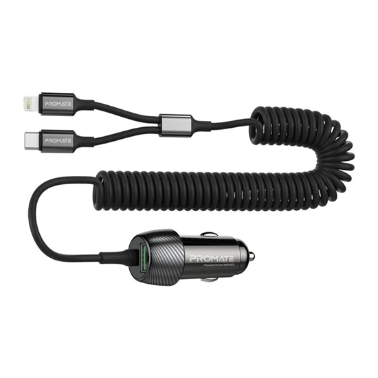 Изображение Promate PowerDrive-33PDCI Car charger 33W / USB-C / Lightning