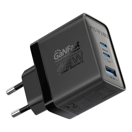 Picture of Promate PowerPort-45 GaNFast™ Wall Charger 45W / QC3.0 / PD45W
