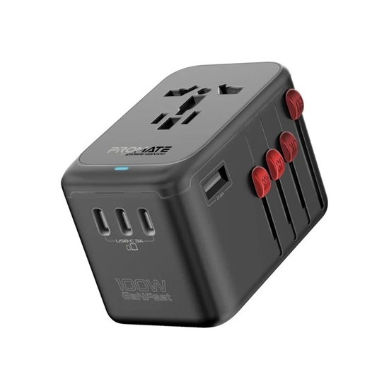 Изображение Promate TripMate-GaN100 GaNFast™ Multi-Port Wall Charger 100W / EU/US/UK/AU