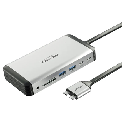 Attēls no PROMATE VersaHub-MST 13-in-1 Dual USB-C Multimedia Hub / Dual 4K HDMI / USB3.0 / 150W