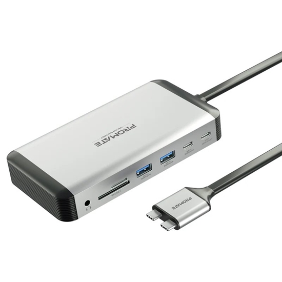 Picture of PROMATE VersaHub-MST 13-in-1 Dual USB-C Multimedia Hub / Dual 4K HDMI / USB3.0 / 150W