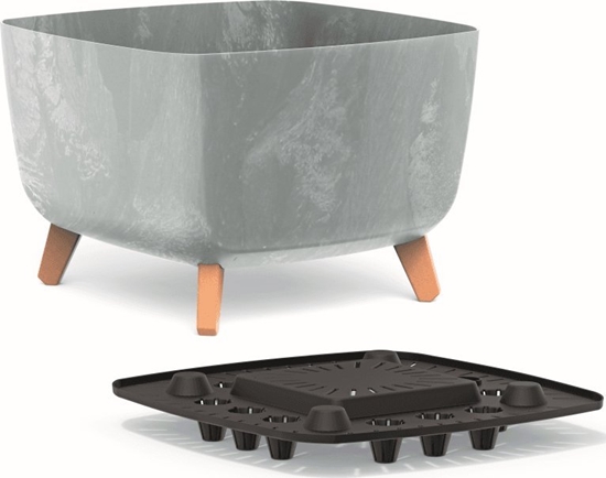 Picture of Prosperplast Doniczka kwadratowa GRACIA SQUARE BETON EFFECT DGQL300E-422U, Kolor Beton, Prosperplast, Wymiary 29x29x22 cm