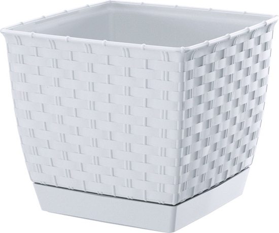 Picture of Prosperplast Doniczka kwadratowa RATOLLA SQUARE DRLK165-S449, Kolor Biay, Prosperplast, Wymiary 15.5x15.5x14 cm