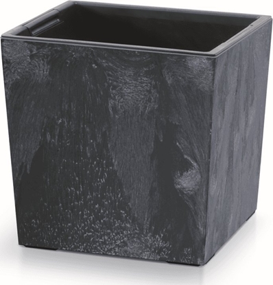 Attēls no Prosperplast Doniczka kwadratowa URBI SQUARE LOW BETON EFFECT DURS240LE-S433, Kolor Antracyt, Prosperplast, Wymiary 24x24x23.5 cm