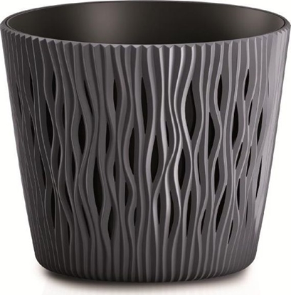 Изображение Prosperplast Doniczka SANDY ROUND - antracytowy r.19cm