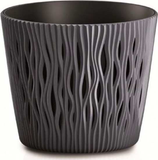 Изображение Prosperplast Doniczka SANDY ROUND - antracytowy r.22cm