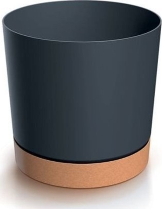 Изображение Prosperplast Doniczka z podstawk okrga antracyt Tubo 12,8 cm