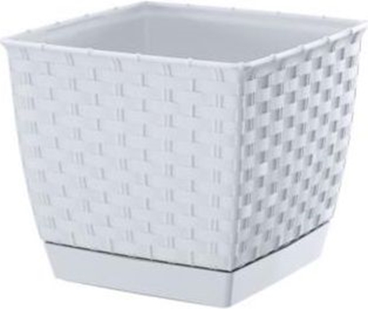 Изображение Prosperplast Doniczka z podstawk RATOLLA SQUARE biay - PP-DRLK145B
