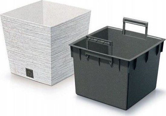 Picture of Prosperplast Doniczka z wkadem Furu Square 29,5 cm biaa