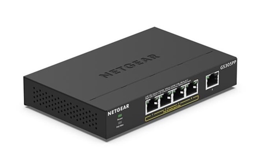 Picture of Netgear GS305PP Nepārvaldīts Gigabit Ethernet (10/100/1000) Power over Ethernet (PoE) Melns
