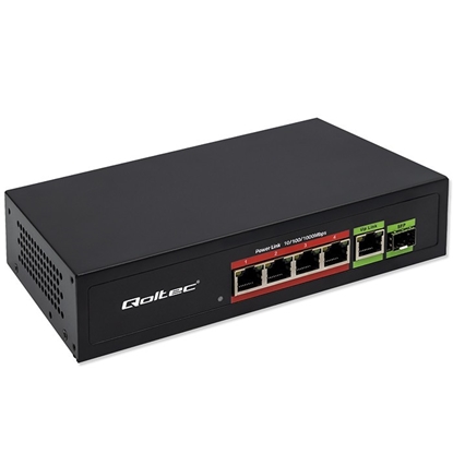 Picture of Przełącznik sieciowy SWITCH FAST ETHERNET PoE 4x RJ45 PoE 1x RJ45Uplink 1x SFP | 65W | 1000 Mb/s 