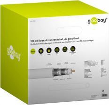 Attēls no Przewód Goobay 120 dB kabel koncentryczny antenowy, ekranowanie 4x, CU, 305 m, biay - Dugo kabla 305 m