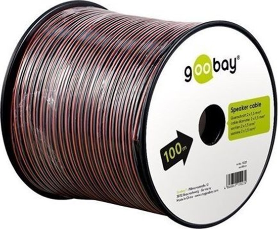 Picture of Przewód Goobay 15023 Speaker cable red/black CCA, 100 m, Cable Reel - 100 m spool, cable diameter 2 x 1.5 mm²
