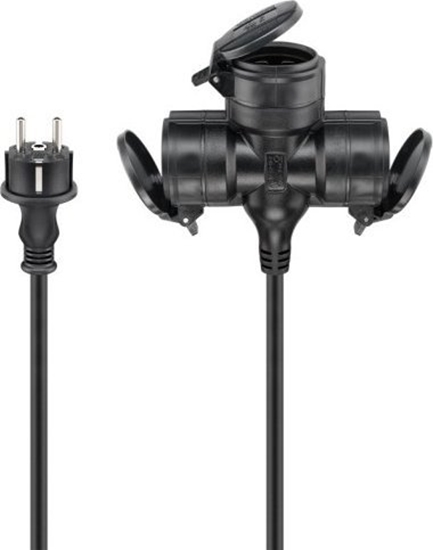 Picture of Przewód Goobay Potrójny przeduacz zewntrzny, 5 m, czarny - Dugo kabla 5 m