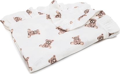 Attēls no PULP BAMBOO Kocyk Mulinowy 90x100 cm Misie z falbankami