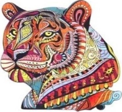 Attēls no PuzzleOK Puzzle drewniane eko 73 Tajemniczy tygrys A4