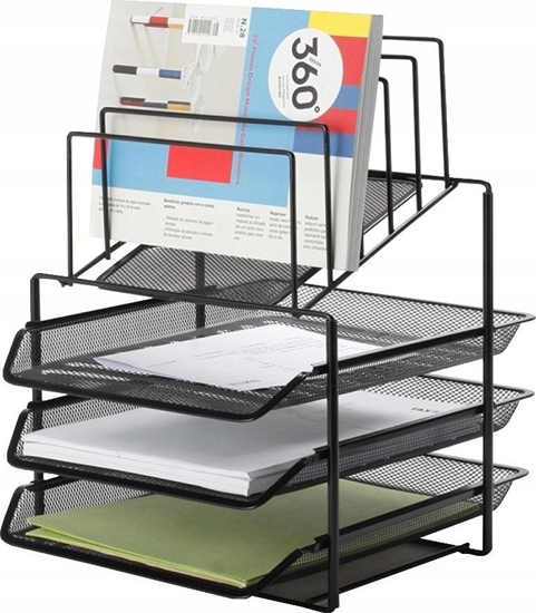 Picture of Q-Connect Organizer na biurko 3 póki i sorter metalowy czarny