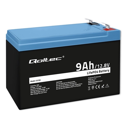 Picture of QOLTEC 53700 LiFePO4 battery / 9Ah