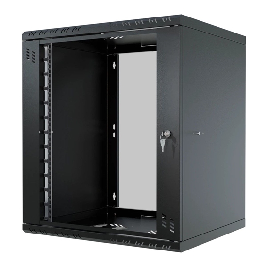 Изображение Rack Cabinet 19" 12U 450mm Glass Door Black