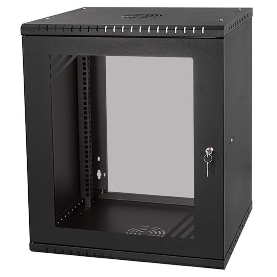 Picture of Rack Cabinet 19" 12U 600mm Glass Door Black