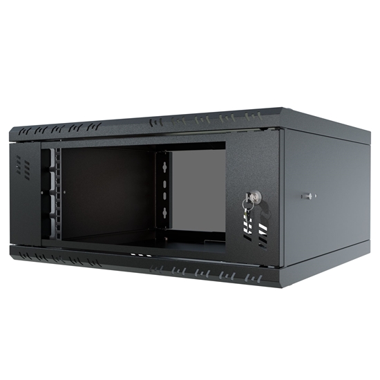 Picture of Rack Cabinet 19" 4U 450mm Glass Door Black