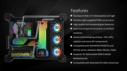 Изображение Raijintek Raijintek ANTILA PURE R100B Ausgleichsbehälter, 172,5mm, ARGB - schwarz