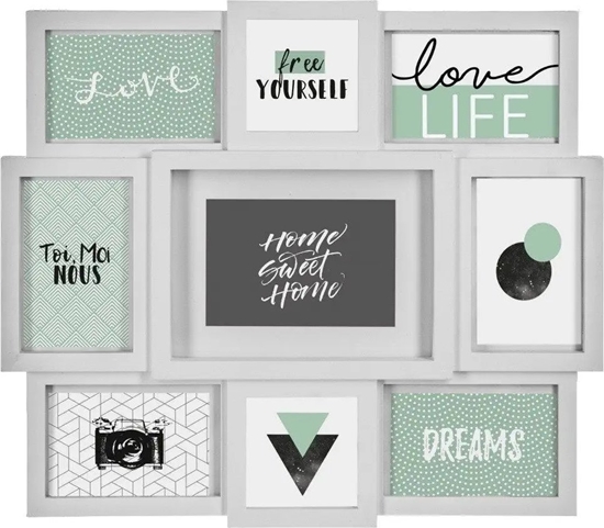 Picture of Ramka Atmosphera Ramki na zdjcia do salonu, ramki do zdj na cian, 9 miejsc, kolor biay