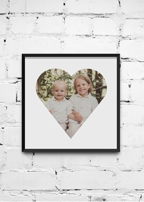 Attēls no Ramka Focus Focus Passepartout 40x40 / Heart 30 dia Polar White