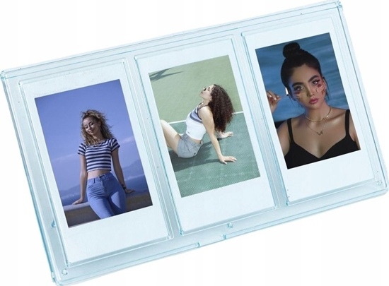 Picture of Ramka LoveInstant Ramka Stojca Na 3 Zdjcia Do Aparatów / Drukarek Drukujcych Na Papierze Zink / Fuji Instax Mini - Niebieska