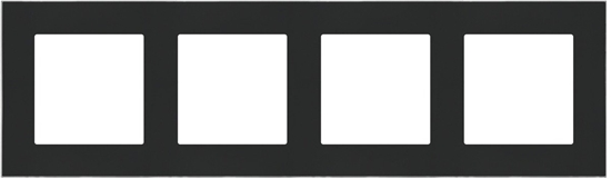 Изображение Ramka poczwórna Kontakt-Simon 55 TRD4.163/149 DUO czarna/chrom