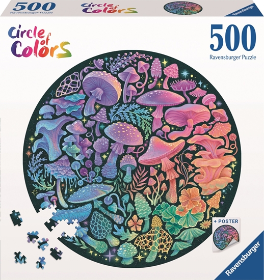 Picture of Ravensburger Puzzle 500 elementów Paleta kolorów Grzyby