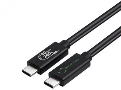 Изображение Kabel USB MicroConnect USB-C - USB-C 0.5 m Czarny (ReConnect USB4 Gen 3x2 cable,)