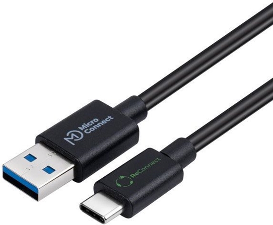 Изображение Kabel USB MicroConnect USB-A - USB-C 2 m Czarny (ReConnect USB-C to USB-A 3.2)