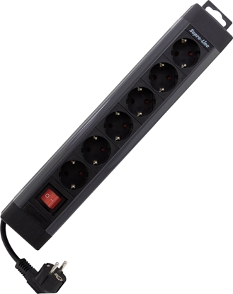 Picture of REV Outlet Strip   6-fold 2,4m Supraline w. switch anthracite
