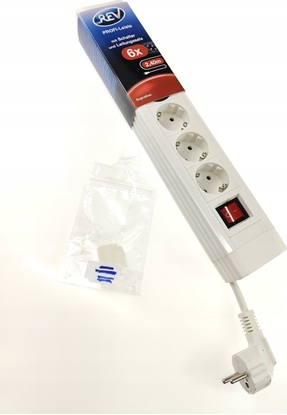 Picture of REV Outlet Strip 6-fold 2,4m Supraline w. switch white