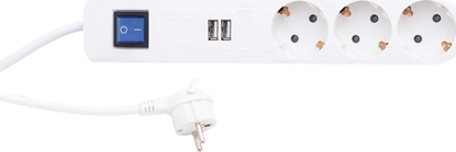 Picture of REV Steckdosenleiste ICE 3-fach USB & Schalter, 1,4m weiß