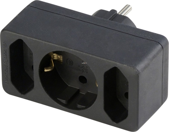 Picture of REV transition plug 2-fold + 1 Safety contact black
