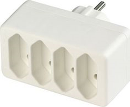Picture of REV transition plug 4-fold Euro Socket line white