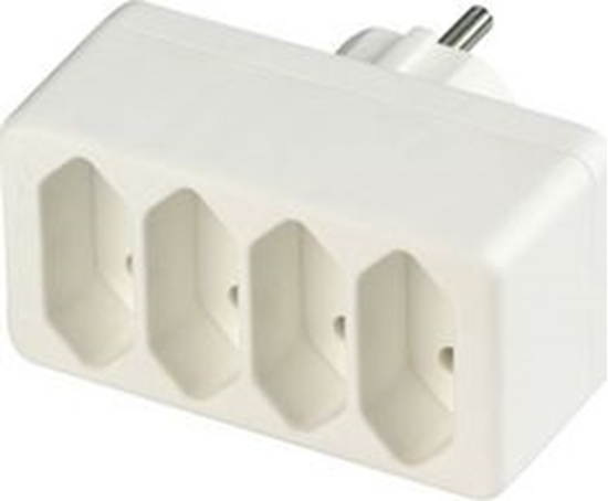 Picture of REV transition plug 4-fold Euro Socket line white