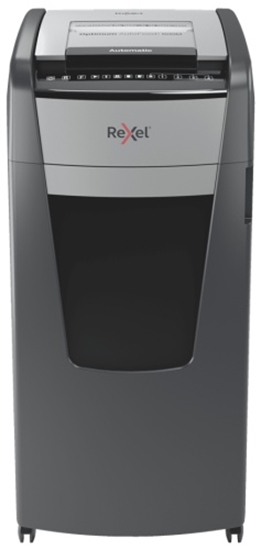 Picture of Rexel AutoFeed+ 600M Paper Shredder Micro cut shredding 2x15mm P-5 110L, 55 dB, Grey/Black