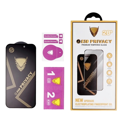 Picture of Riff 9H Pro Privacy aizsargstikls priekš iPhone 16 Pro / iPhone 17 Black