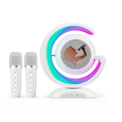 Attēls no Riff YS110 BT 5.3 Portatīvā karaoke sitēma ar 2 Wireless mikrofoniem White