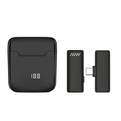 Attēls no Riff S11 Wireless C tipa mikrofons ar uzlādes korpusu Black