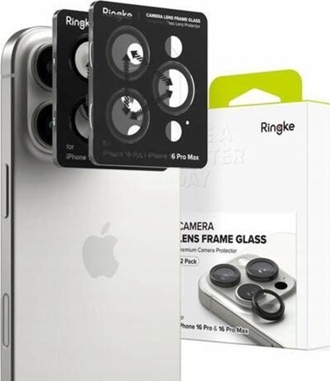 Изображение Ringke OSLONA APARATU RINGKE CAMERA FRAME PROTECTOR 2-PACK IPHONE 16 PRO / 16 PRO MAX BLACK