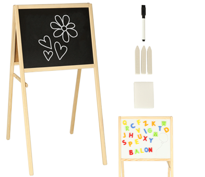 Attēls no RoGer Double-sided magnetic wooden board + educational accessories