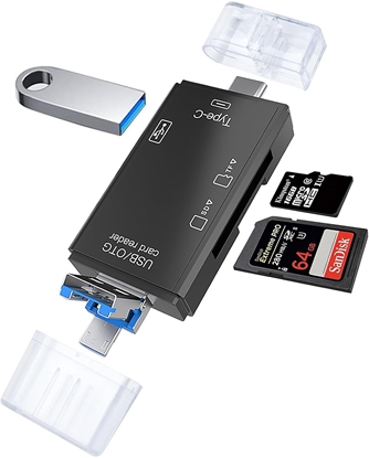 Attēls no RoGer OTG USB-C/USB/microUSB Cardreader TF / SD + USB 2.0